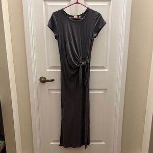 Wilfred Charcoal Knot-Front Maxi Dress